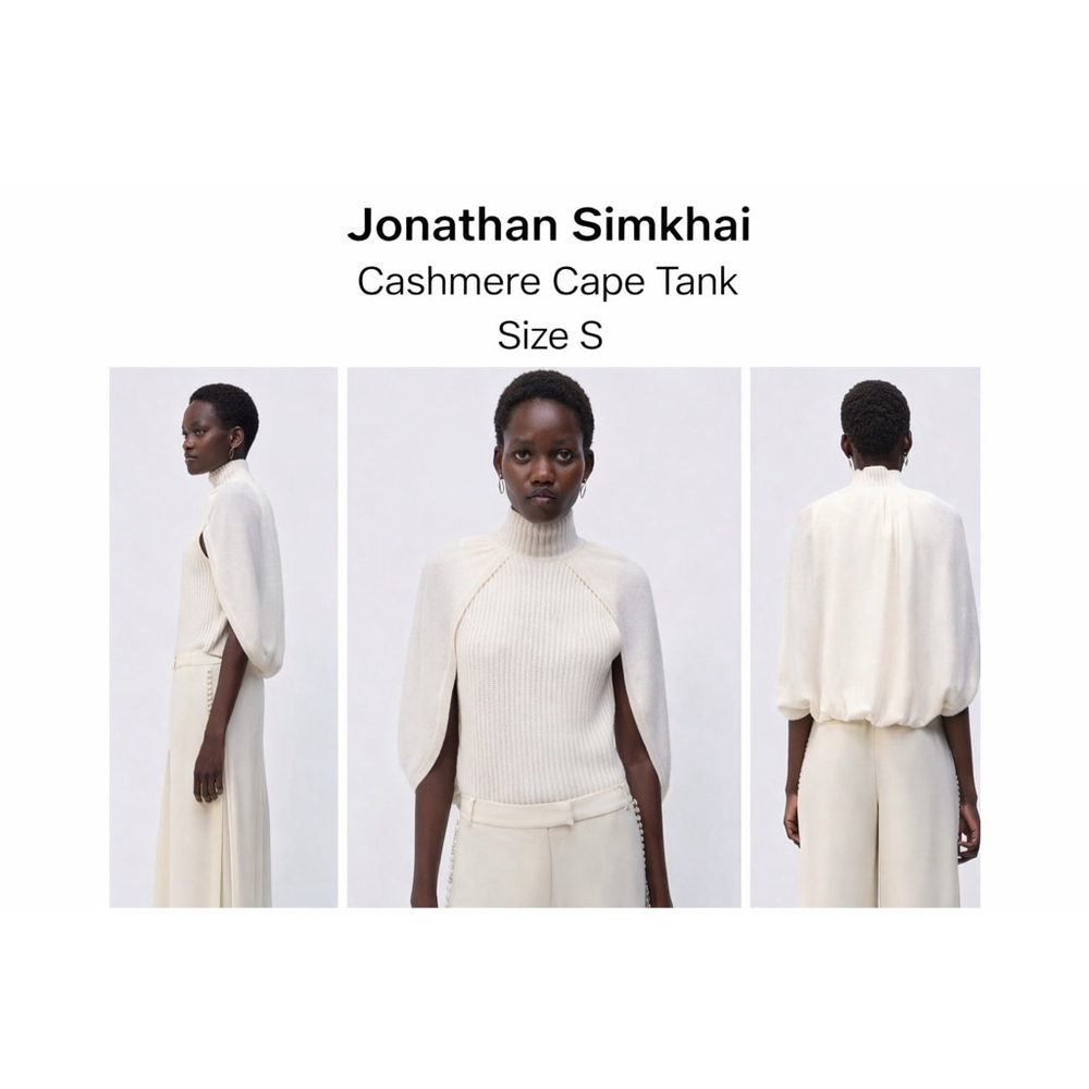 Jonathan Simkhai Jeannie Cashmere Cape Tank Sweater | Luxury Knit Small